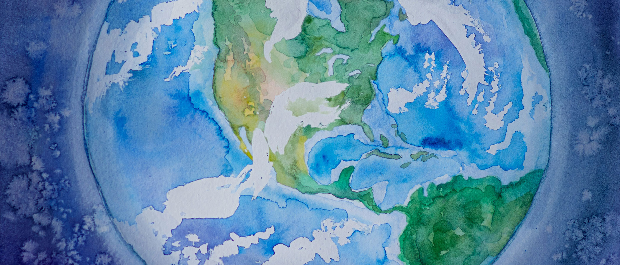 Watercolor painting of earth