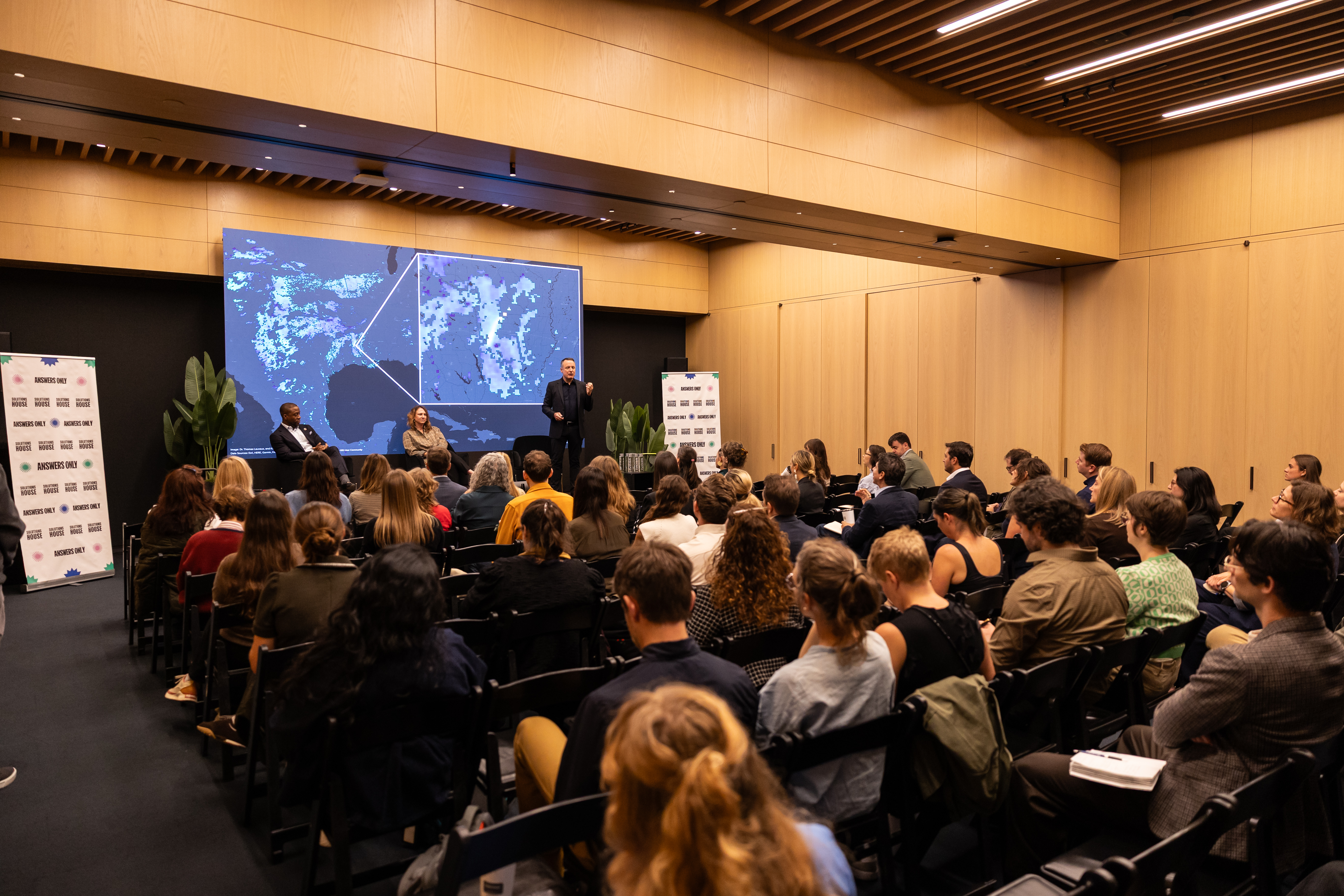 Project Drawdown Executive Director Jonathan Foley speaking at an event during Climate Week NYC