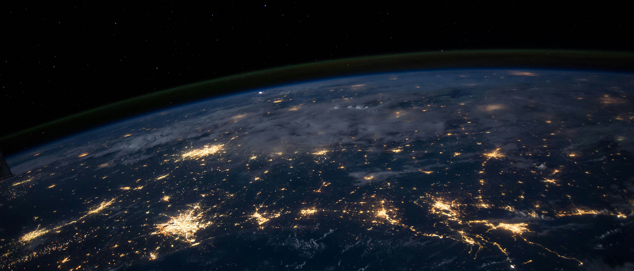 Earth as seen from space at night