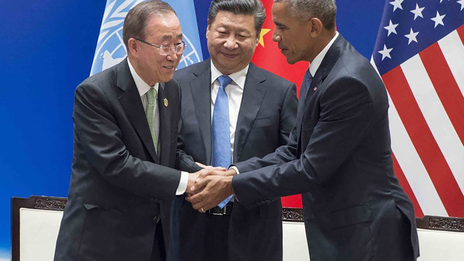 Xi Jinping and Barack Obama during the Paris Climate Agreement