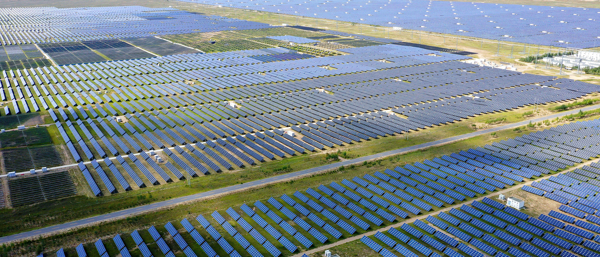aerial view of solar panels
