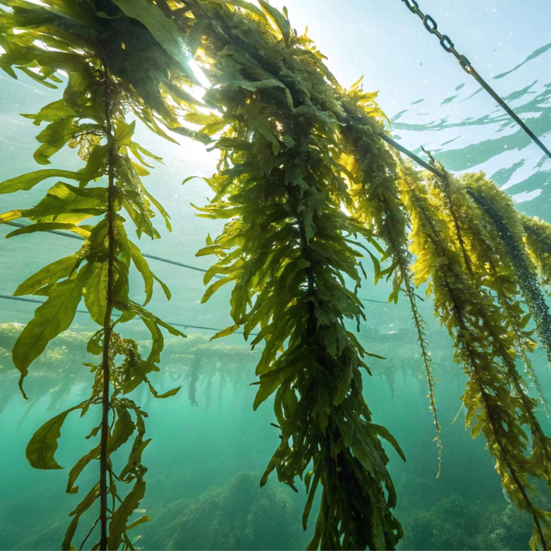 An image of kelp suspended in the water column