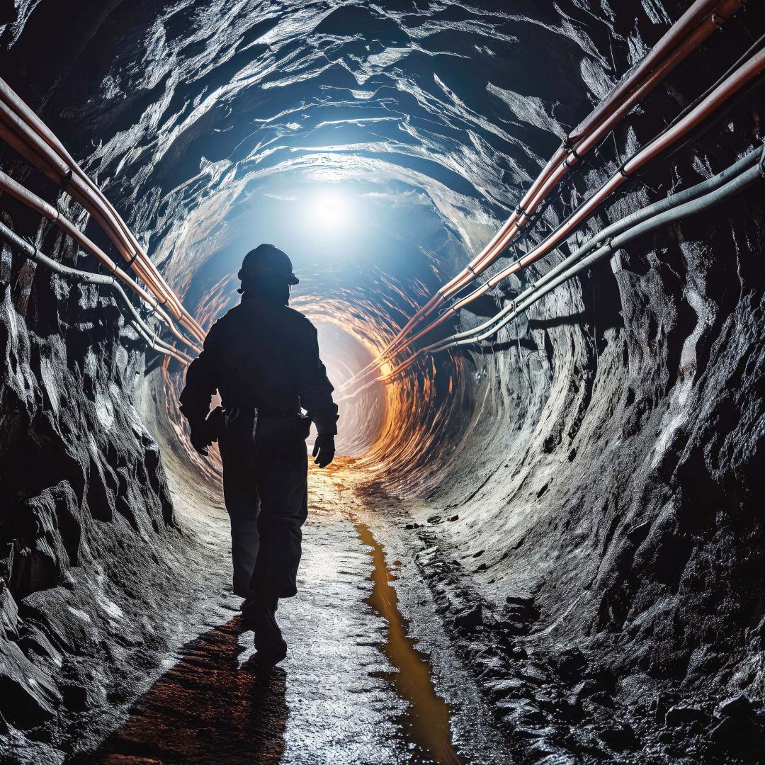 Worker in a coal mine