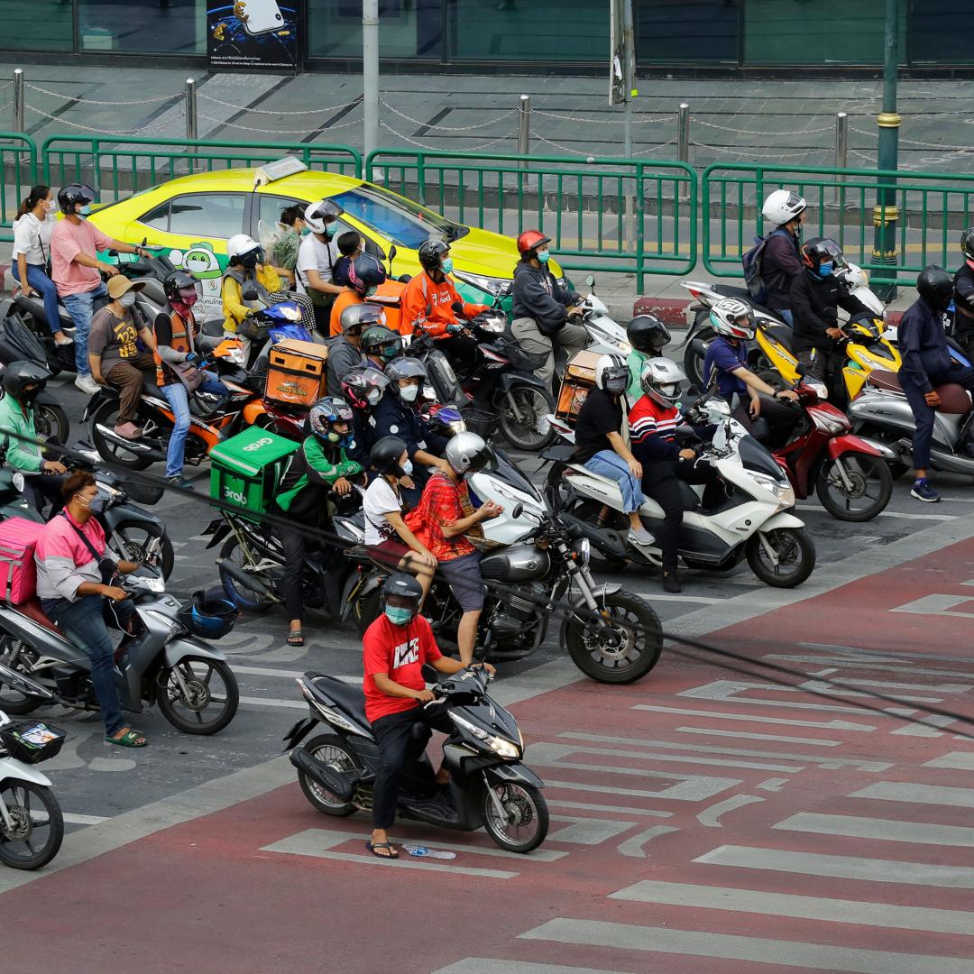 a pack of electric motorcycles