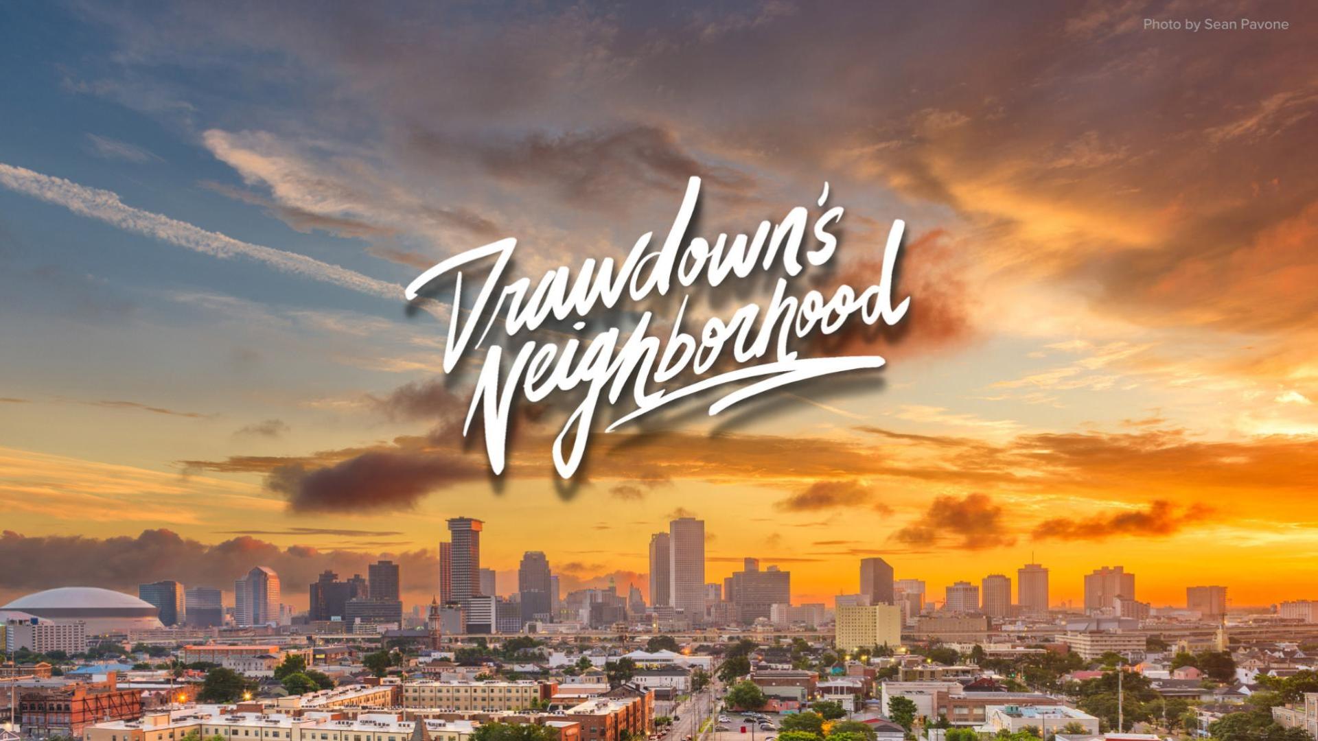 Skyline with "Drawdown's Neighborhood" caption