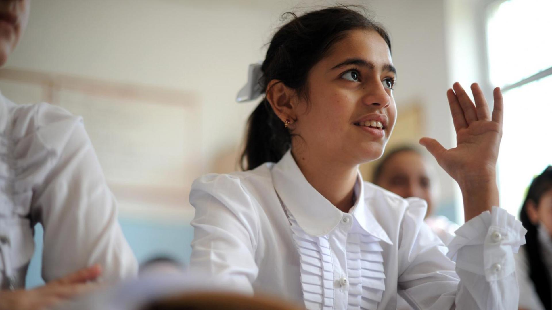 Young girl in school
