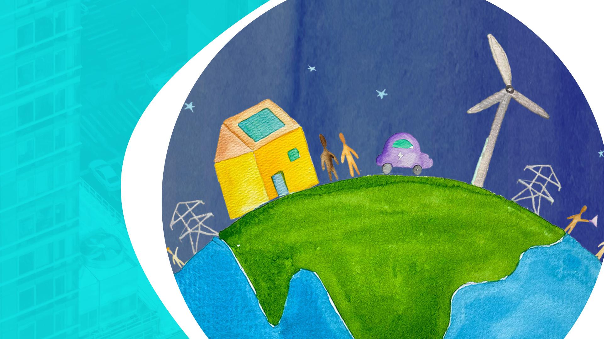 A graphic of climate solutions on the Earth