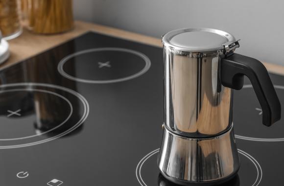 Coffee pot on an electric stove