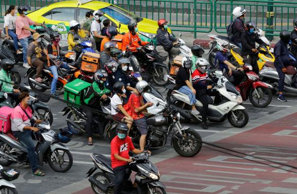 a pack of electric motorcycles