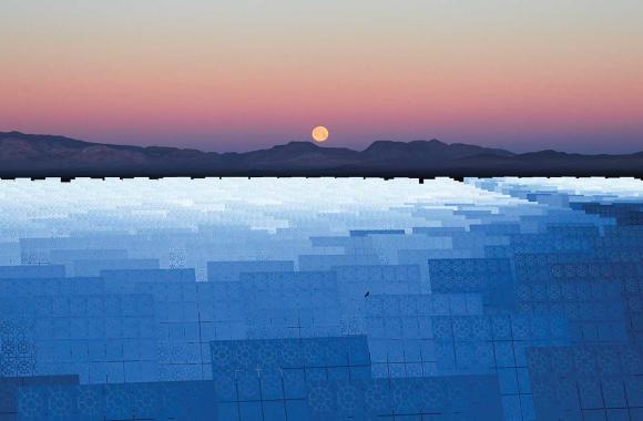 A 110-megawatt solar thermal plant located near Tonopah, Nevada.